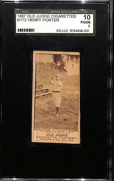 1887 Old Judge Cigarettes N172 Henry Porter Card SGC 1